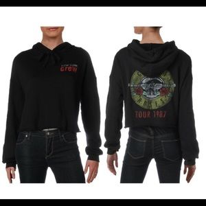 NWT Guns n Roses New York Crew Crop Hoodie Sweatshirt, size small
